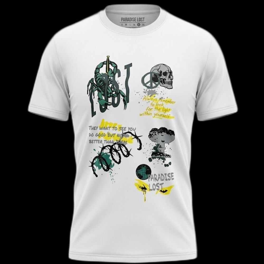 Paradise Lost Scorpion Skull Barbwire Graphic T-Shirt White XL NWOT Streetwear